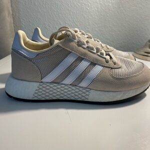 Adidas Beige and White Sneakers